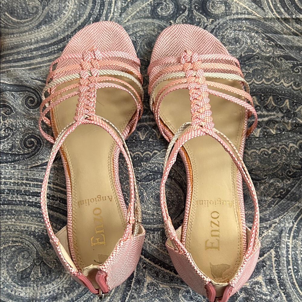 Enzo Angiolini Blush Pink Strappy Sandals
